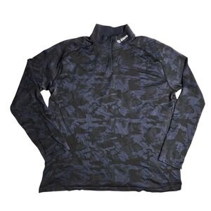 UNRL Elite Evans 1/4 Quarter Zip Pullover Black Camo Stretch‎ Golf Size XL